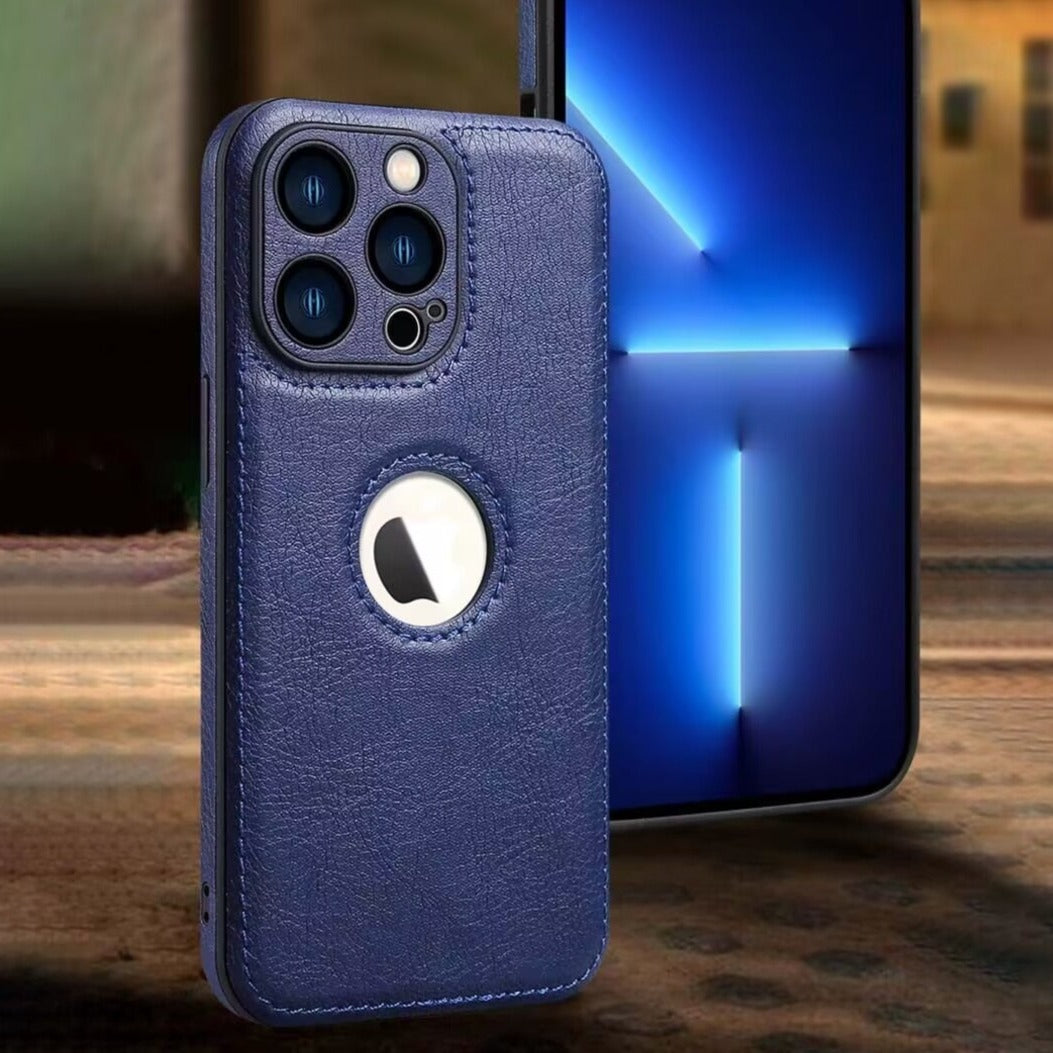 Luxury High-end Leather Case for iPhone Camera Lens Protection Mobile Phone Cover - ShieldSleek