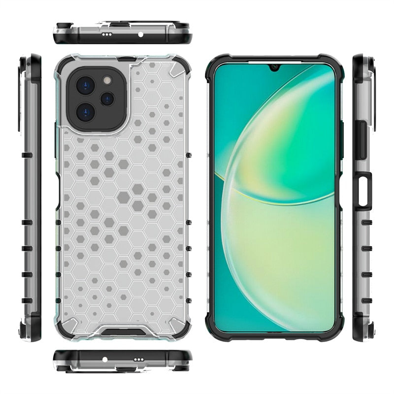 Huawei Nova Y61 Cover Transparent Honeycomb Clear Cover - ShieldSleek
