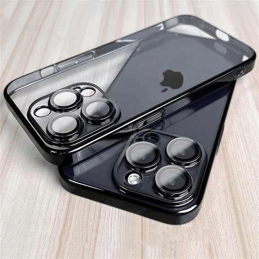 Transparent Plating Phone Case For iPhone Lens Protective Cover - ShieldSleek