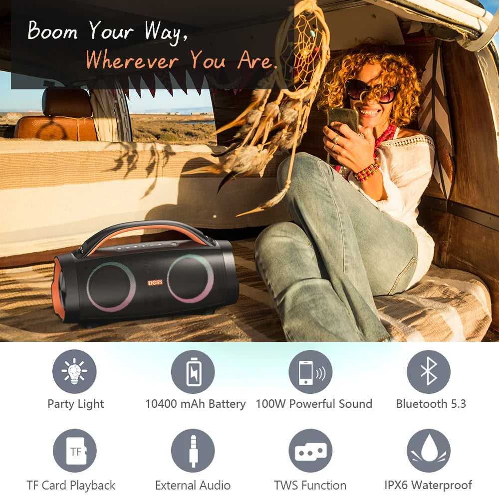 100W Massive Sound Stereo Bass Subwoofer