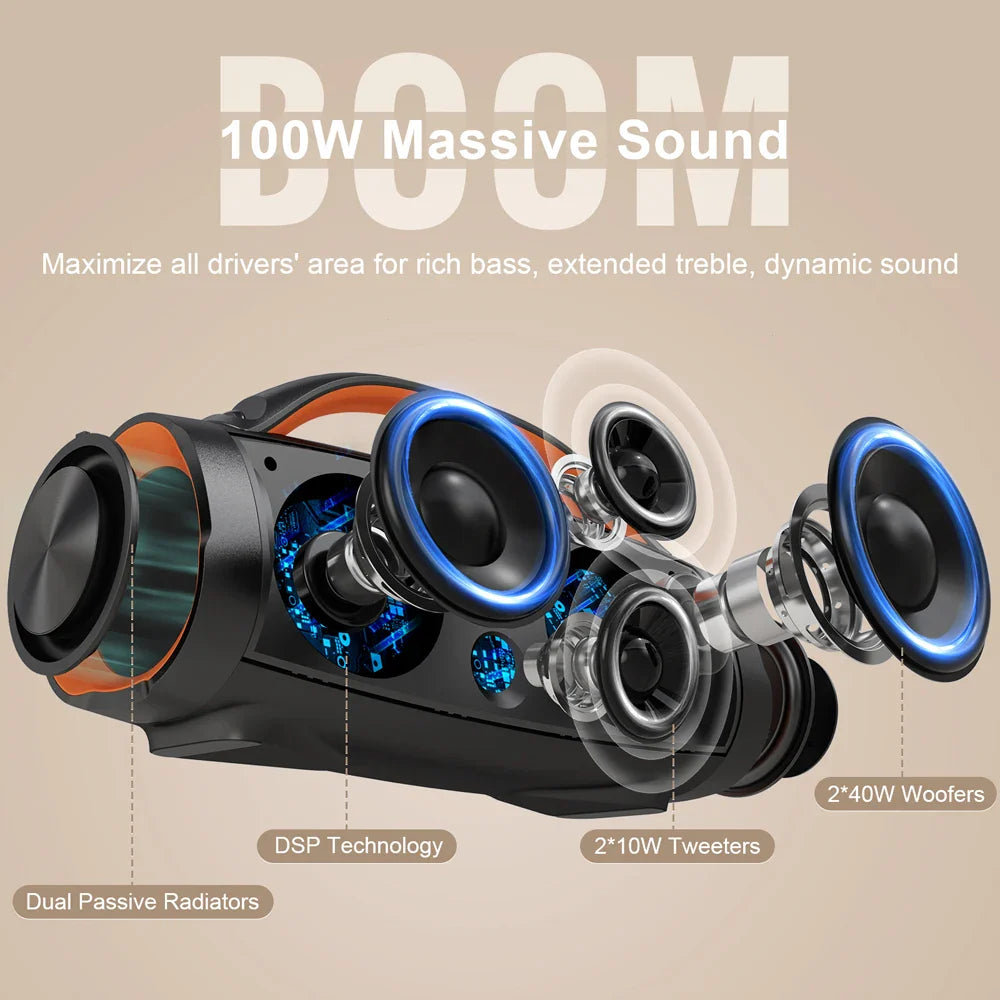 100W Massive Sound Stereo Bass Subwoofer