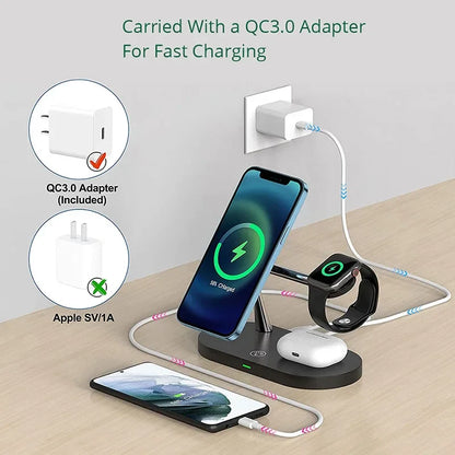 30W 5 In 1 Wireless Charger Stand