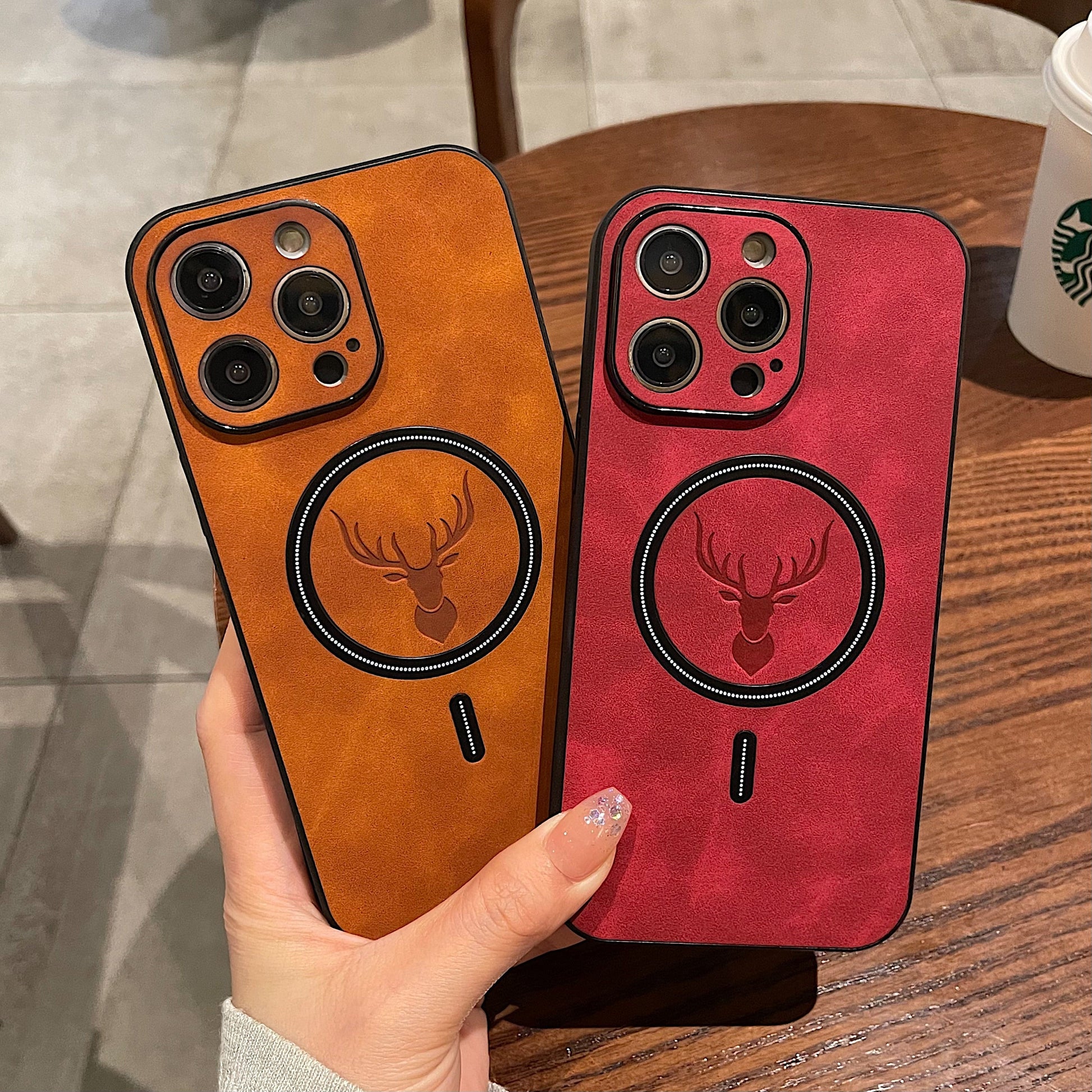 Luxury Business Deer Wireless Charging Magnetic Cortex Case For iPhone - ShieldSleek