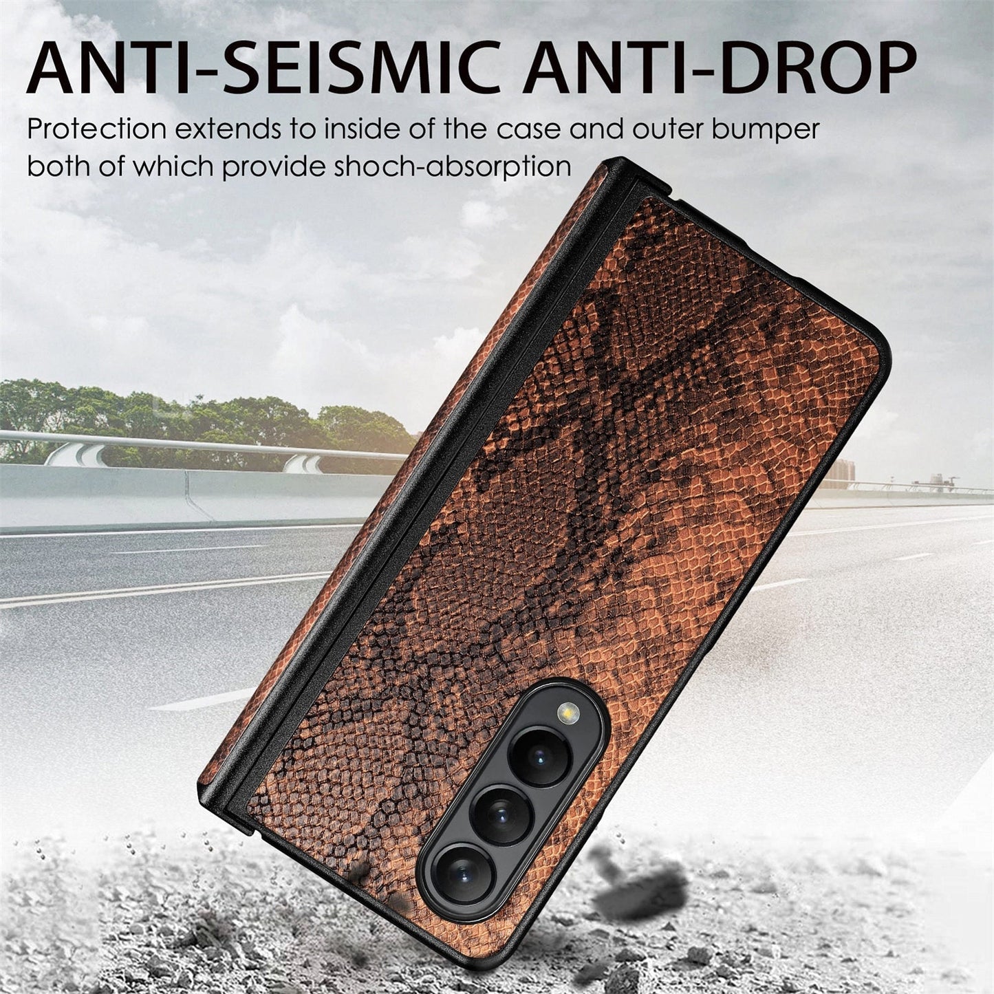 Samsung Galaxy Z Fold 4 Python Skin Pattern Case - ShieldSleek