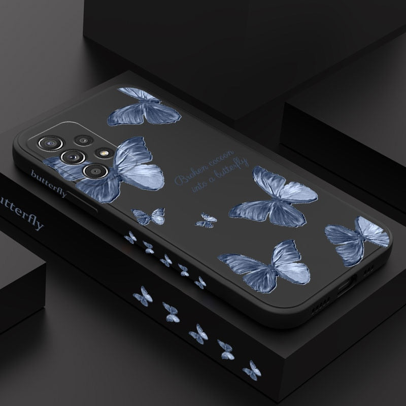 Flower Butterfly Love Phone Case For Samsung Liquid Silicone Cover - ShieldSleek