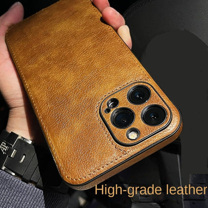 Luxury High-end Leather Case for iPhone Camera Lens Protection Mobile Phone Cover - ShieldSleek