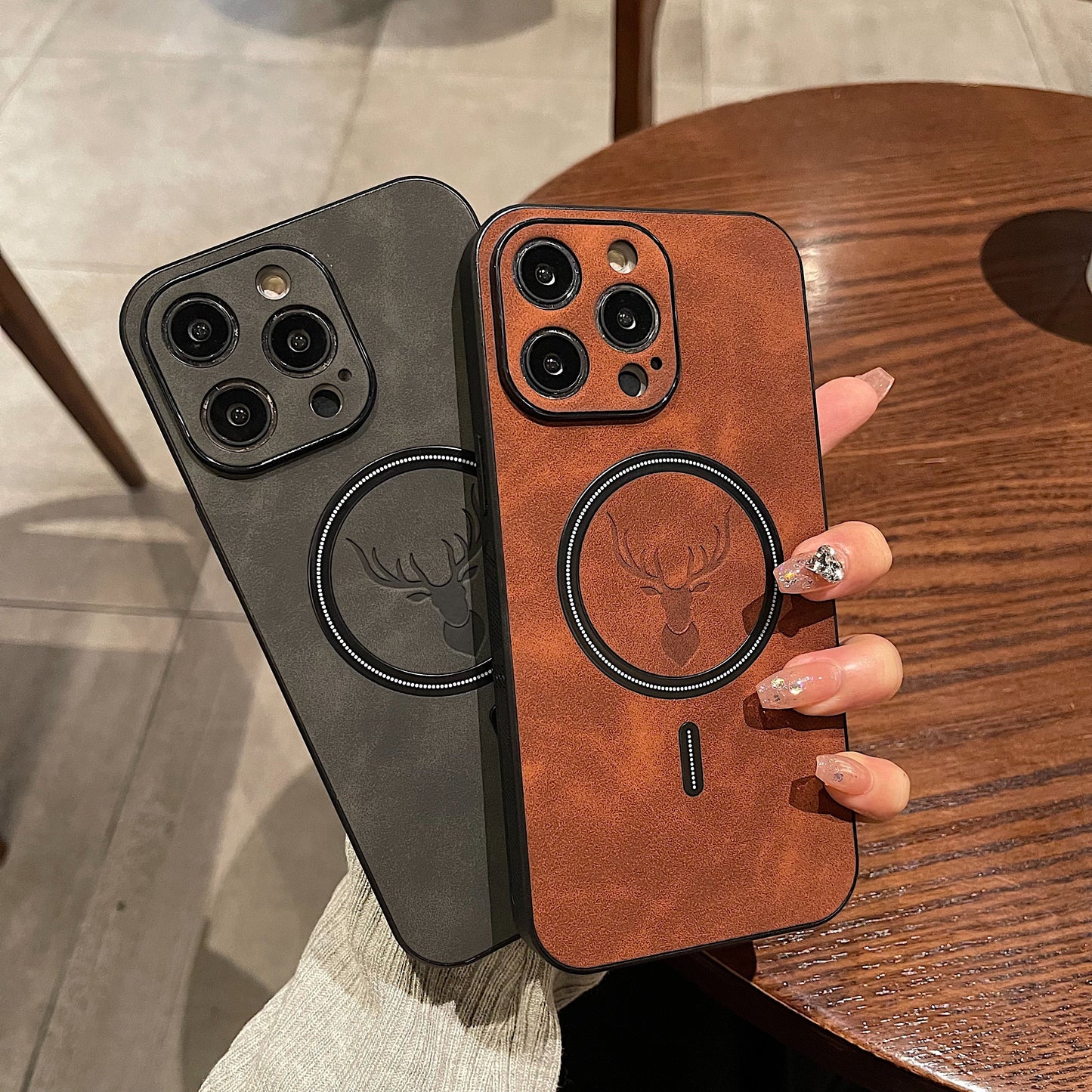 Luxury Business Deer Wireless Charging Magnetic Cortex Case For iPhone - ShieldSleek