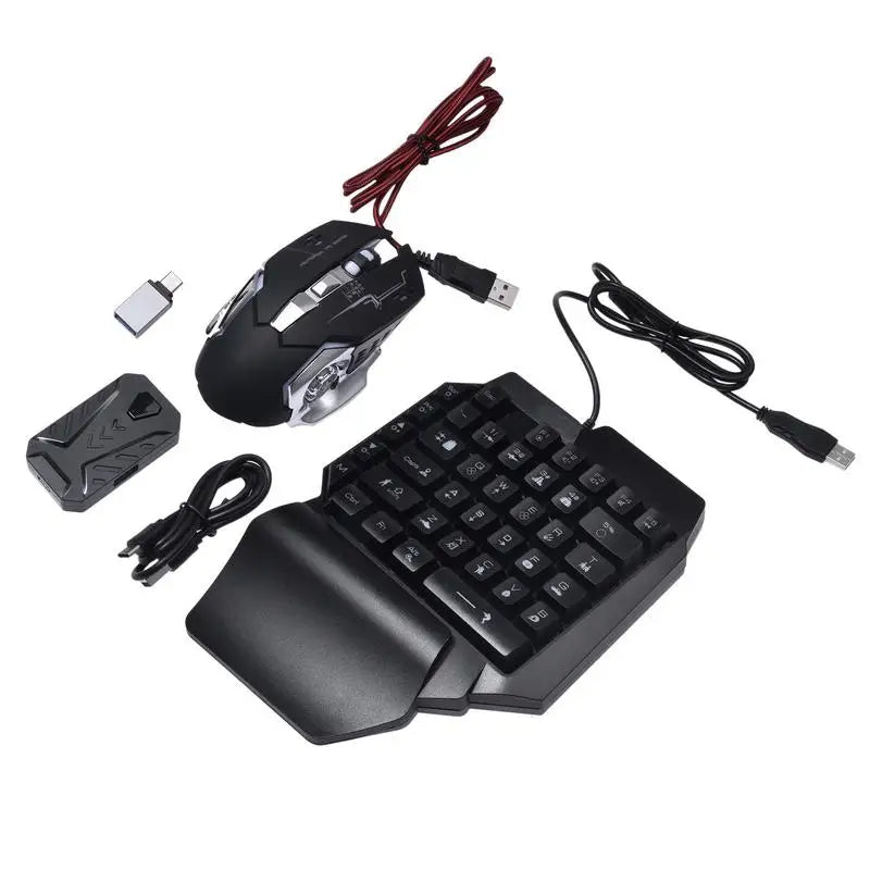 Combo RGB Backlit One Hand Keyboard Mice