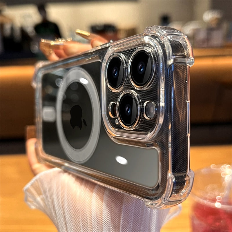 Luxury Wireless Charge Transparent Phone Case For iPhone - ShieldSleek