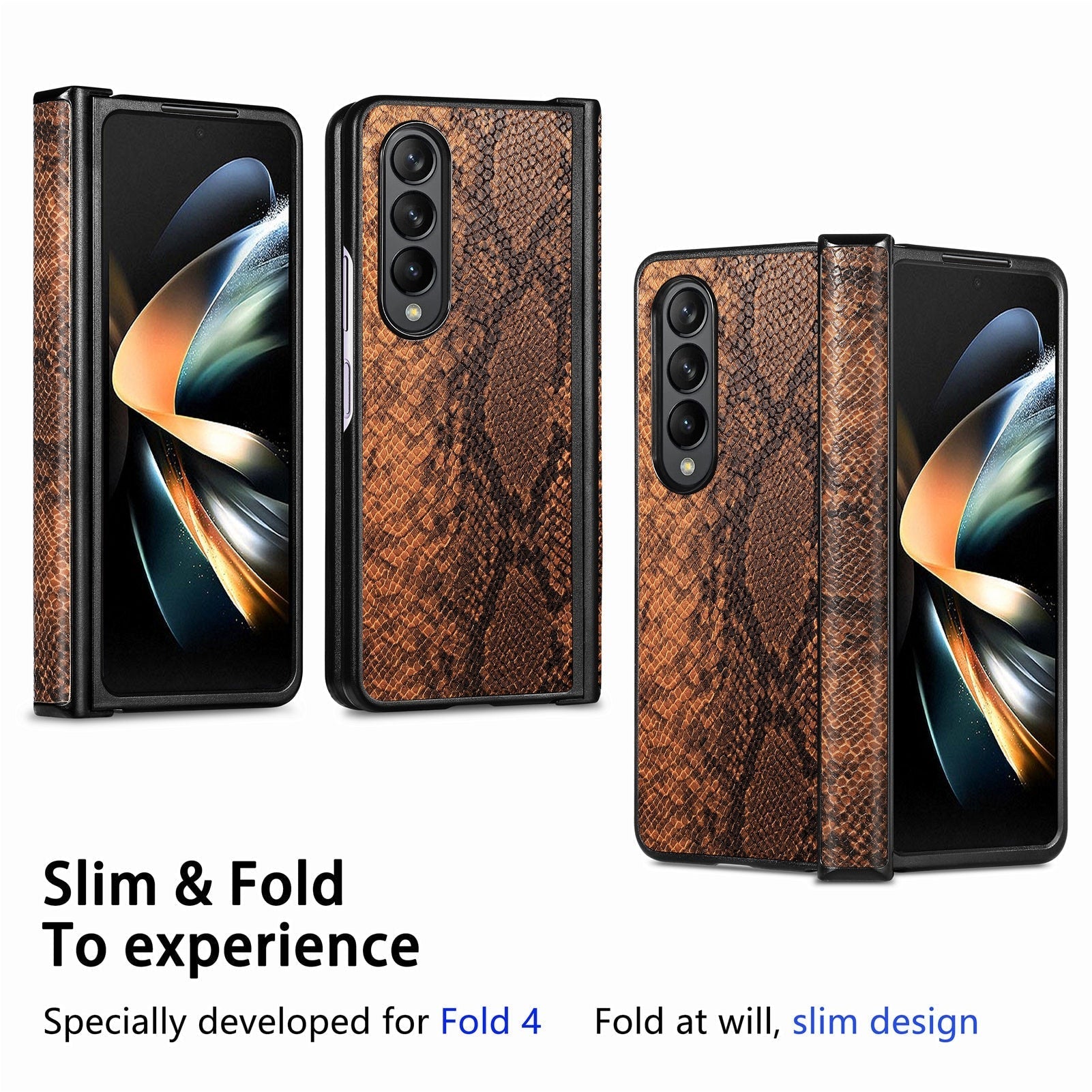 Samsung Galaxy Z Fold 4 Python Skin Pattern Case - ShieldSleek