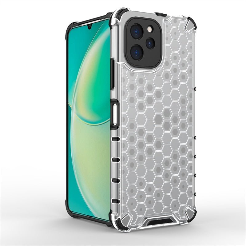 Huawei Nova Y61 Cover Transparent Honeycomb Clear Cover - ShieldSleek
