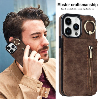 Zipper Cards Holder Leather Wallet Phone Case For iPhone - ShieldSleek