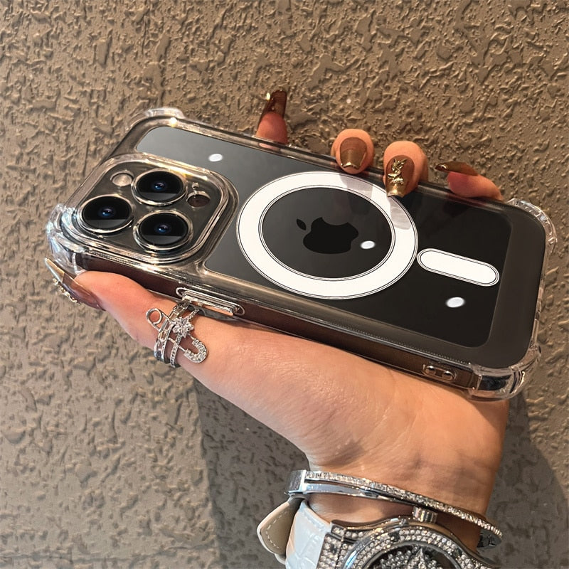 Luxury Wireless Charge Transparent Phone Case For iPhone - ShieldSleek