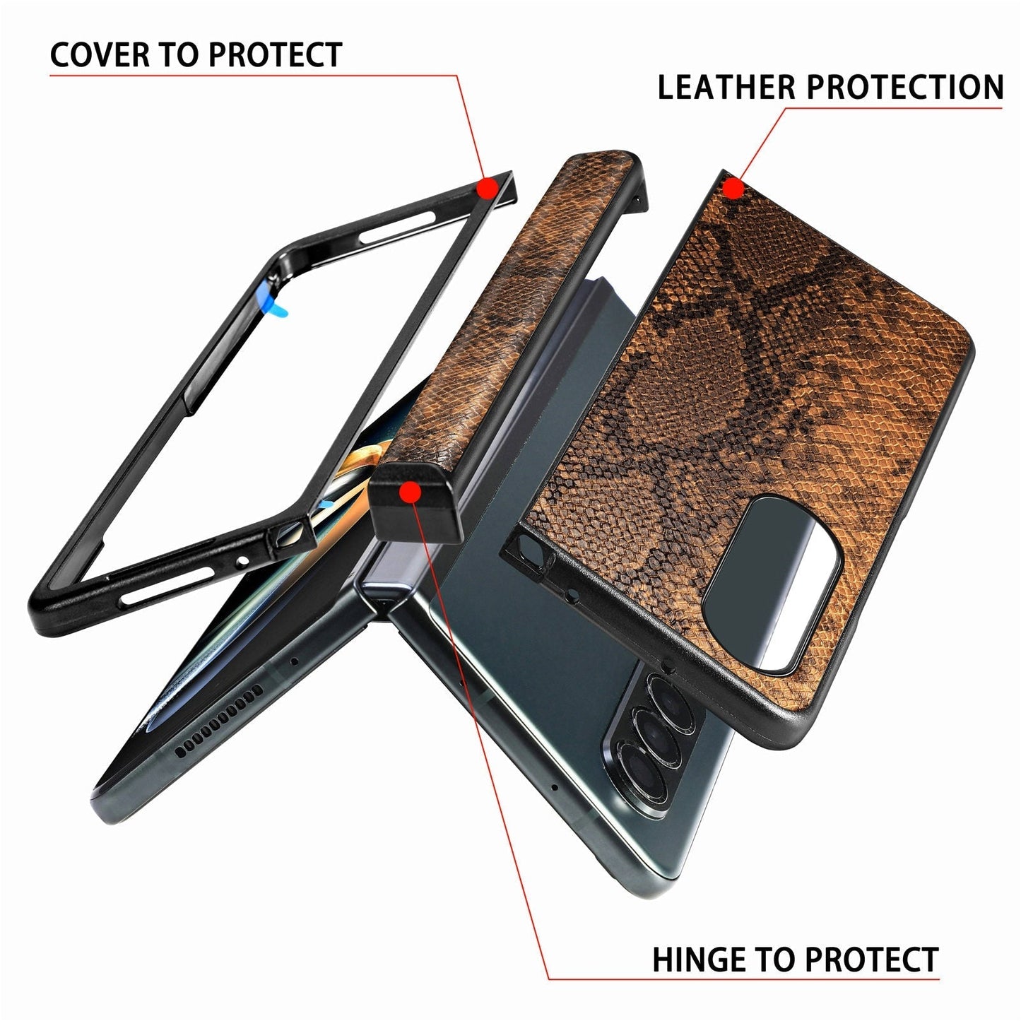 Samsung Galaxy Z Fold 4 Python Skin Pattern Case - ShieldSleek